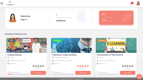 User View - Enrolled Courses